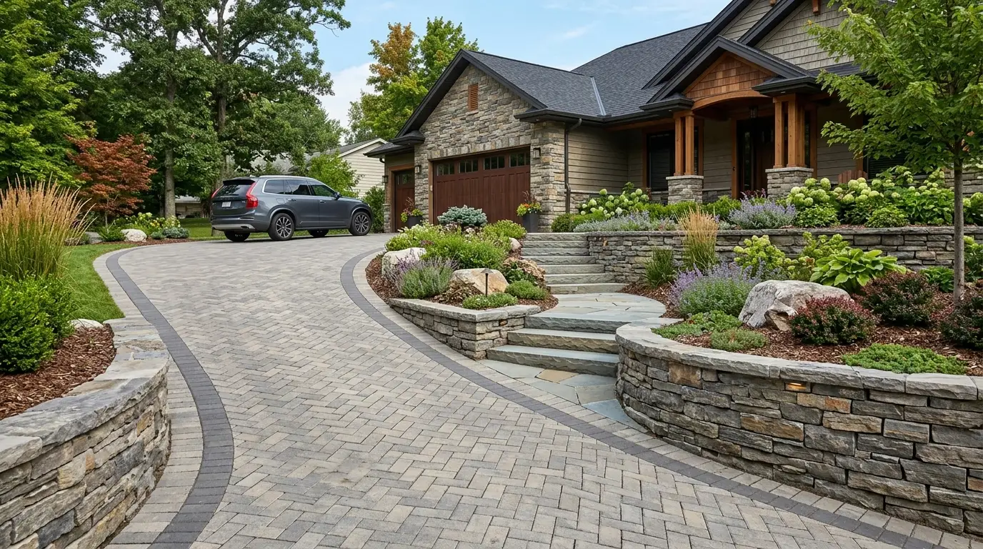 Hardscaping driveway design