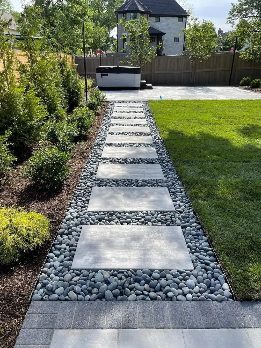 Repaired stone steps and brick masonry on a Central New Jersey home